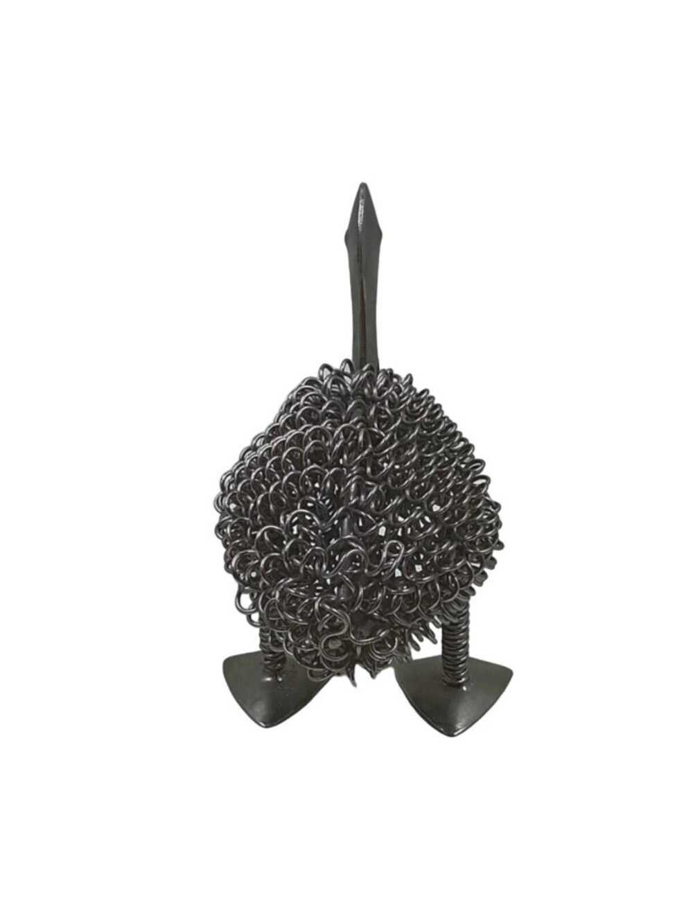 Wiggle Duck & Duckling Nickel silver colored sculpture, rustic farmyard metal - Picture 4 of 6